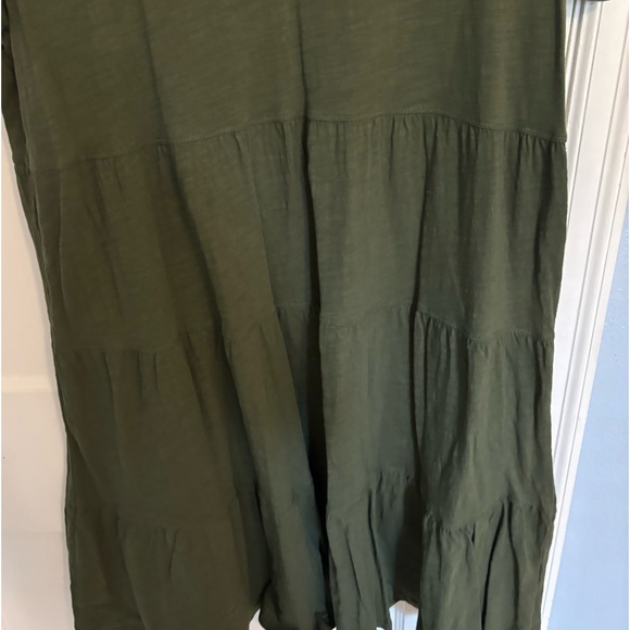 Time and Tru Size Large Army Green Tiered cotton summer dress - Picture 4 of 4